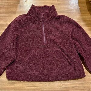 All in Motion Maroon Sherpa Fleece Jacket. Womens XXL